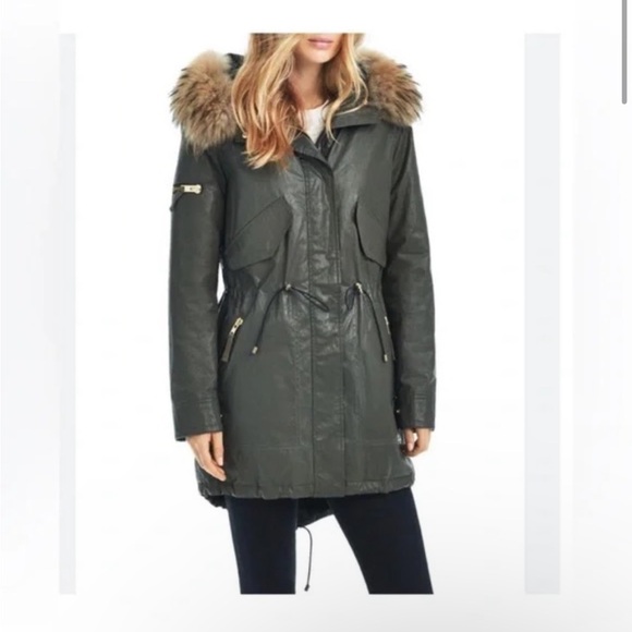 SAM. Hudson Waxed Jacket. Coyote Fur Trim Hood - Picture 2 of 8